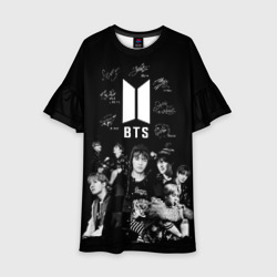 Детское платье 3D BTS плакат с автографами