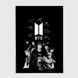 Постер BTS плакат с автографами