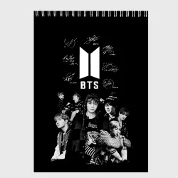 Скетчбук BTS плакат с автографами