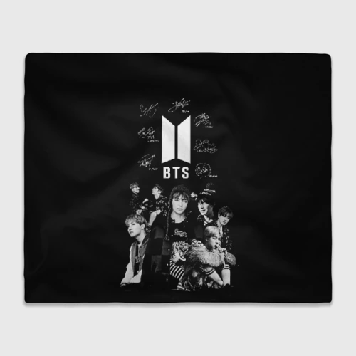 Плед 3D BTS плакат с автографами