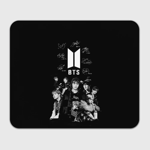 Прямоугольный коврик для мышки BTS плакат с автографами