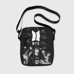 Сумка через плечо 3D BTS плакат с автографами