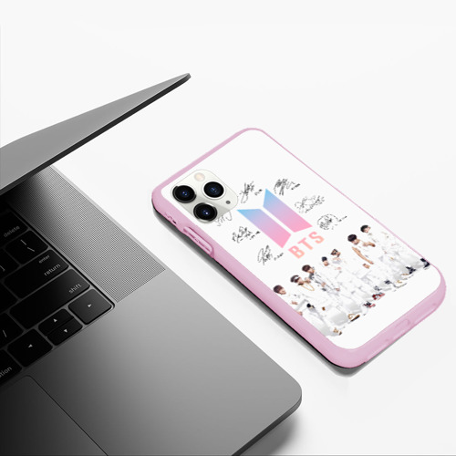 Чехол для iPhone 11 Pro Max матовый BTS, цвет розовый - фото 5