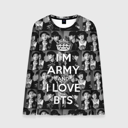 Мужской лонгслив 3D I am army and I lover BTS