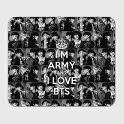 Прямоугольный коврик для мышки I am army and I lover BTS