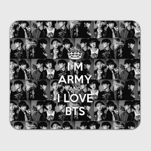 Прямоугольный коврик для мышки I am army and I lover BTS