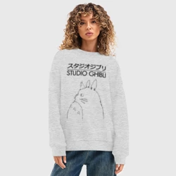 Женский свитшот oversize без начеса хлопок Studio Ghibli - фото 2