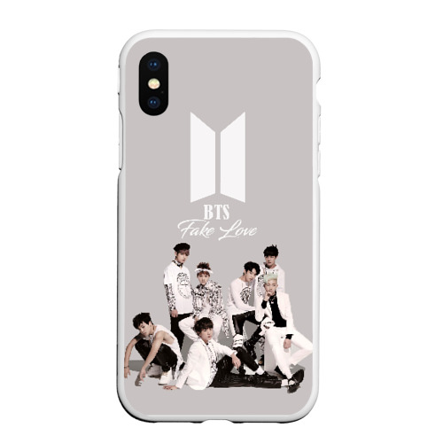 Чехол для iPhone XS Max матовый BTS Take love, цвет белый