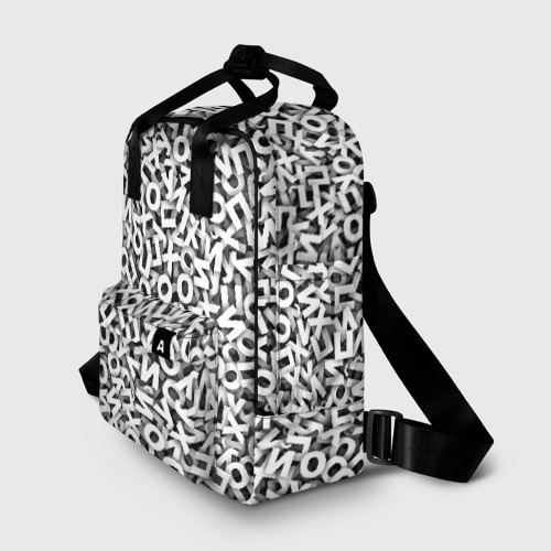 Женский рюкзак 3D с принтом Буквы ЙУХОП, фото на моделе #1