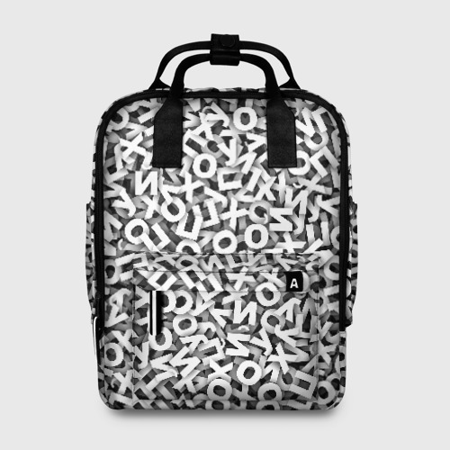 Женский рюкзак 3D с принтом Буквы ЙУХОП, вид спереди #2