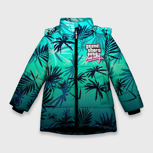 Зимняя куртка для девочек 3D GTA пальмы
