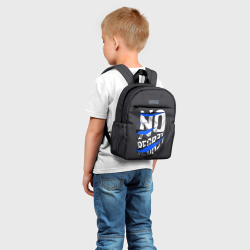 Детский рюкзак 3D с принтом Без сожаления объемная надпись, фото на моделе #1