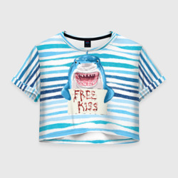 Женская футболка Crop-top 3D Free Kiss