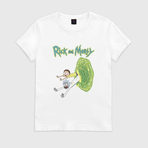 Женская футболка хлопок Rick and Morty portal Фото 01 Женская футболка хлопок Rick and Morty portal Фото 01