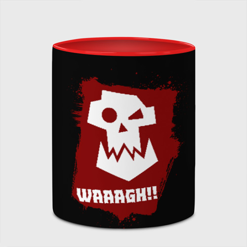 Кружка с полной запечаткой Waaagh!!, цвет белый + красный - фото 4