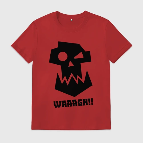 Мужская футболка хлопок с принтом Waaagh!!, вид спереди #2