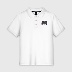 Женское поло хлопок Glitched  reality 