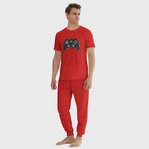 Мужская пижама хлопок Glitched  reality , цвет красный - фото 5