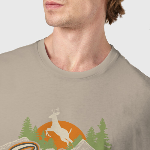 Мужская футболка хлопок с принтом Сибирь Дикая сила, фото #4