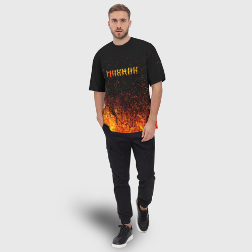 Мужская футболка oversize 3D Пикник в огне, цвет 3D печать - фото 5