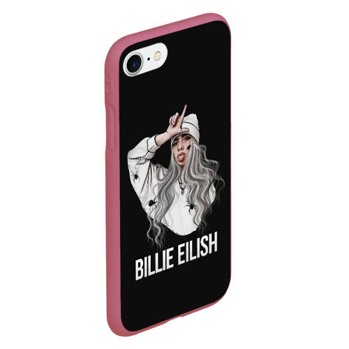 Чехол для iPhone 7/8 матовый BILLIE EILISH, цвет малиновый - фото 3