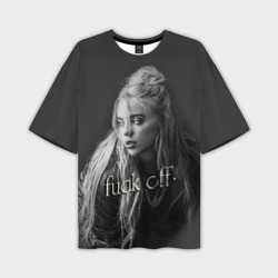 Мужская футболка oversize 3D Billie Eilish fak off