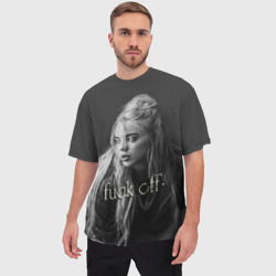 Мужская футболка oversize 3D Billie Eilish fak off - фото 2