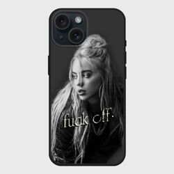 Чехол силиконовый для Apple iPhone 15 матовый Billie Eilish fak off