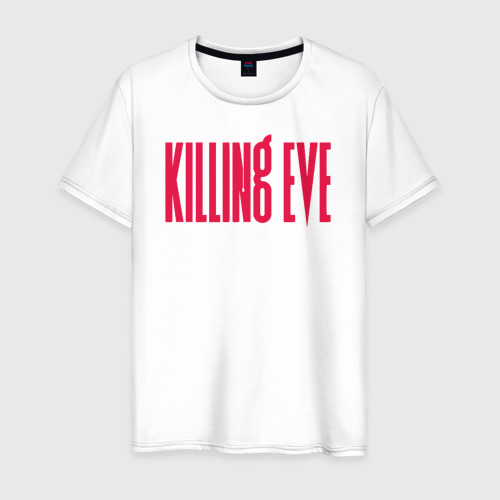 Мужская футболка хлопок Killing Eve logo, цвет белый