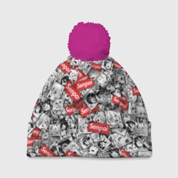 Шапка 3D c помпоном Senpai ahegao