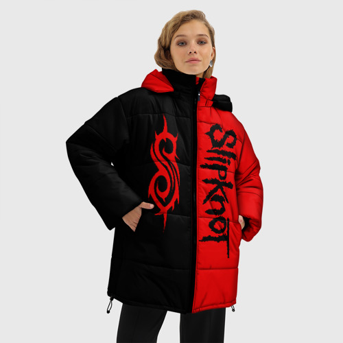 Женская зимняя куртка Oversize Slipknot, цвет черный - фото 3