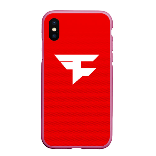 Чехол для iPhone XS Max матовый FaZe clan, цвет малиновый