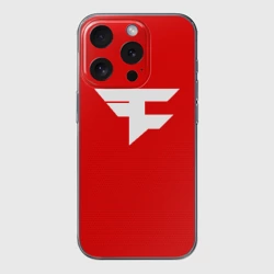 Чехол для iPhone 15 Pro Max силиконовый с защитой камеры FaZe clan