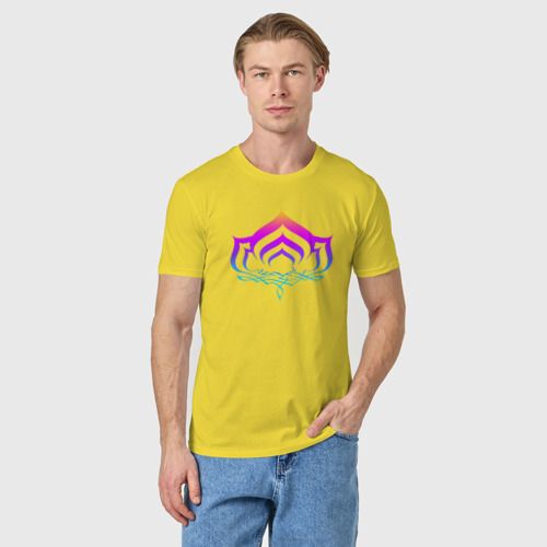 Мужская футболка хлопок Warframe лотос, цвет желтый - фото 3