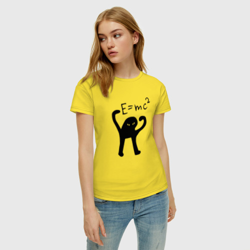 Женская футболка хлопок с принтом ЪУЪ СЪУКА E=mc2, фото на моделе #1