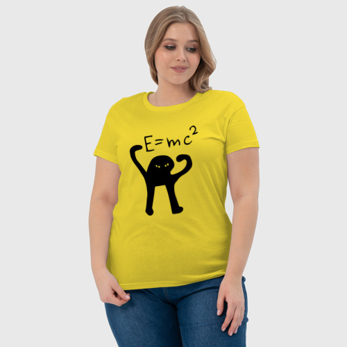 Женская футболка хлопок с принтом ЪУЪ СЪУКА E=mc2, фото #4