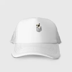 Кепка тракер с сеткой Мопс в кармане