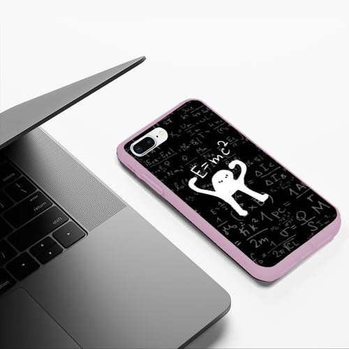 Чехол для iPhone 7Plus/8 Plus матовый ЪУЪ съука e=mc2, цвет розовый - фото 5