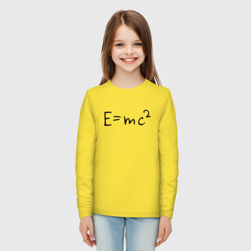 Детский лонгслив хлопок E=mc2, цвет желтый - фото 5
