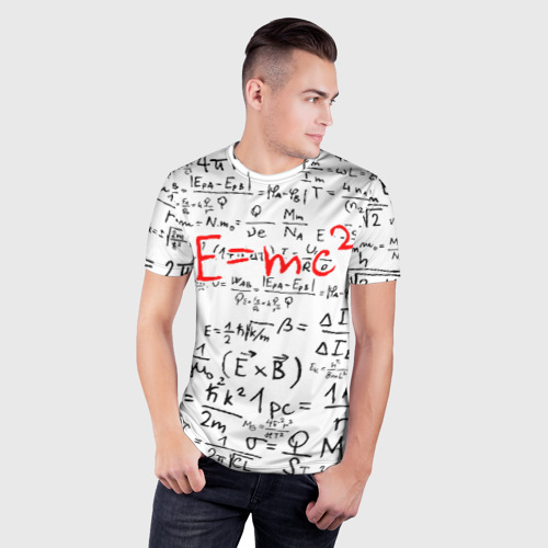 Мужская футболка 3D Slim E=mc2 редач, цвет 3D печать - фото 3