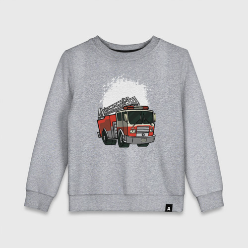Детский свитшот хлопок Пожарная Машина, цвет меланж