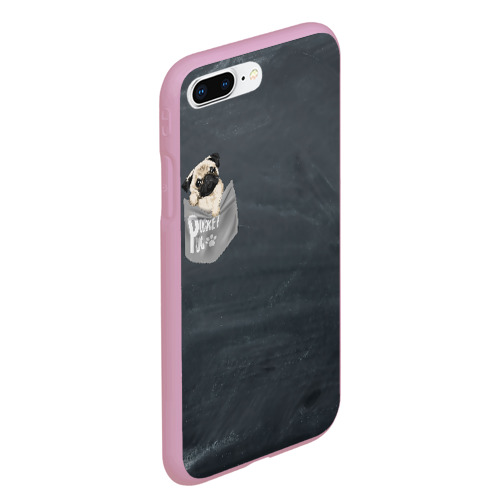 Чехол для iPhone 7Plus/8 Plus матовый Карманный   мопс, цвет розовый - фото 3