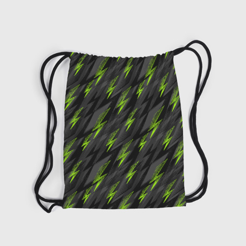 Рюкзак-мешок 3D Зеленые молнии паттерн - фото 6