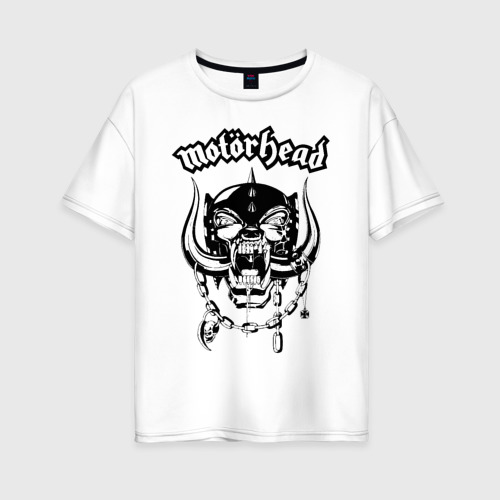 Женская футболка хлопок Oversize Motorhead, цвет белый