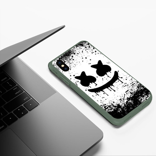 Чехол для iPhone XS Max матовый Marshmello melt Маршмелло, цвет темно-зеленый - фото 5