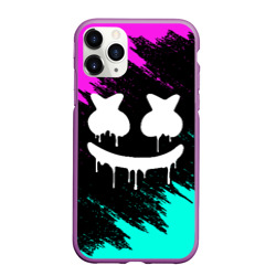 Чехол для iPhone 11 Pro матовый Marshmello melt Маршмелло неон