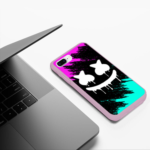 Чехол для iPhone 7Plus/8 Plus матовый Marshmello melt Маршмелло неон, цвет розовый - фото 5