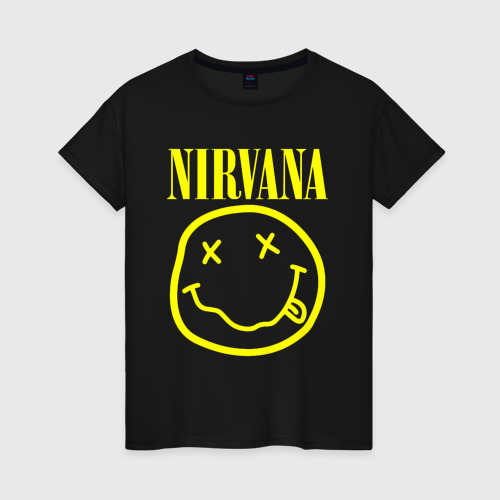Женская футболка хлопок Nirvana Нирвана, цвет черный