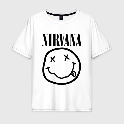 Мужская футболка хлопок Oversize Nirvana, цвет белый