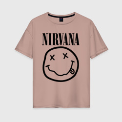 Nirvana – Женская футболка хлопок Oversize с принтом купить со скидкой в -16%